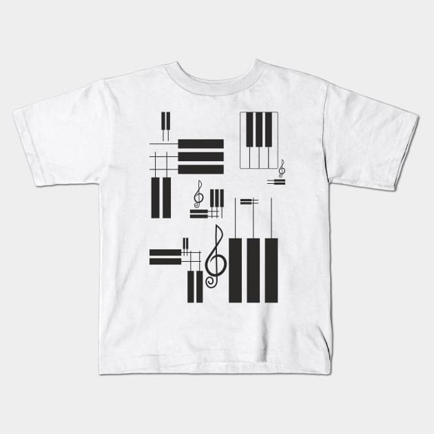 Pianomania (Piano keys abstraction) Kids T-Shirt by aceofspace